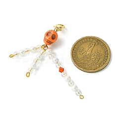 Perles acryliques rondes et décorations de pendentifs en perles de coquillage&nbsp;HJEW-JM02093