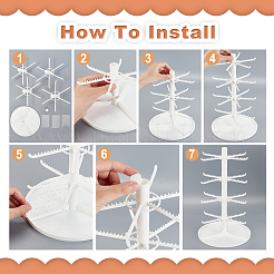 4-ярусные вращающиеся пластиковые подставки для сережек ODIS-WH0038-41