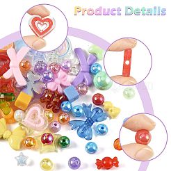 100 шт. 20 вида прозрачных и непрозрачных акриловых бусин&nbsp;MACR-FS0002-38