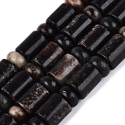 天然な黒雲母ビーズ連売り  バレル＆ロンデル  8x10mm  穴：0.9~1.2mm  約50~52個/連  14.57~15.35インチ（37~39cm）  ロンデル：8x4.5~5mm&nbsp;G-Q616-09B
