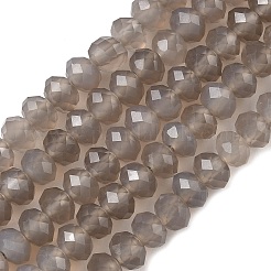 Серый натуральный агат бисера пряди G-D344-A19-03