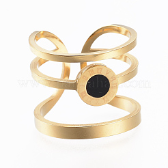 304ステンレススチールワイドバンドカフ指輪  彫刻されたローマン数字  サイズ6~9  ミックスカラー  16~19mm&nbsp;RJEW-H121-01-M