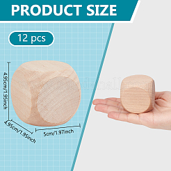 Необработанные деревянные пустые игральные кости WOOD-WH0048-06A