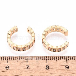 Латунные серьги-манжеты из прозрачного кубического циркония&nbsp;EJEW-T047-58G