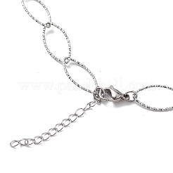 Anlaufgeschützte Halskette aus 304 Edelstahl mit Pferdeaugen-Gliederkette für Männer und Frauen&nbsp;LS-STAS-B039-02P