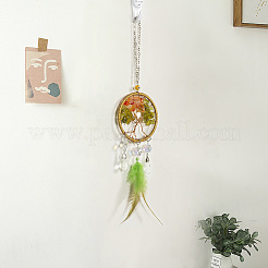 Украшения с подвесками из крошки натуральных драгоценных камней «Древо жизни» PW-WG75827-01