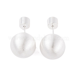 Латунные накладные затычки для ушей с круглым шариком для женщин EJEW-G391-24C-S