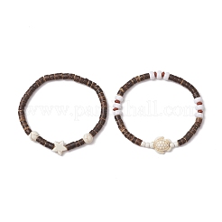 Синтетические бирюзовые бусы стрейч браслеты&nbsp;BJEW-JB11716