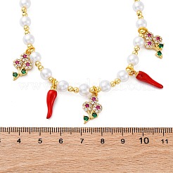 Ожерелья из латунных бусин с микропаве из прозрачного кубического циркония NJEW-Z059-06G-01