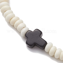 2шт синтетический гематит и бирюзовые бусины эластичные браслеты для женщин и мужчин BJEW-JB11291