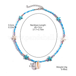Летние пляжные натуральные ракушки подвески стеклянные бусины ожерелья для женщин FS-WGEF253-01