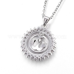 Collana con pendente in ottone con zirconia cubica&nbsp;NJEW-O108-26P