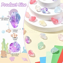 100 шт. 10-цветные прозрачные стеклянные бусины-спрей&nbsp;GLAA-CJ0002-72