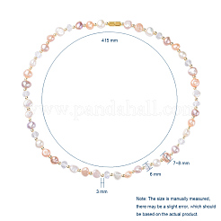 Колье из искусственного пресноводного жемчуга с бисером NJEW-JN02663