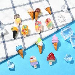 13 шт. 13 стиля серии «мороженое» смоляные латунные булавки для лацканов для одежды рюкзака JEWB-CJ0001-57