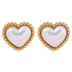 Серьги-гвоздики в форме сердца из нержавеющей стали 304 для женщин EJEW-Z095-02G