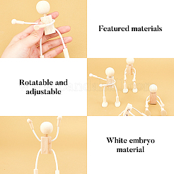 Незавершенные заготовки деревянных игрушек-роботов DIY-WH0097-05