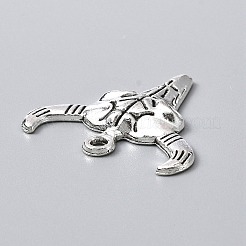 合金のチベット風チャーム  ブルヘッド  アンティークシルバー  26x28x3mm  穴：2mm  約100個/袋&nbsp;LS-PALLOY-WH0101-04AS