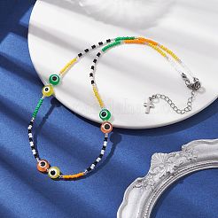 Ожерелья из смолы и стеклянных бусин NJEW-MZ00028