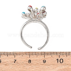 Открытые кольца манжеты из латуни с микропаве и кубическим цирконием&nbsp;RJEW-C153-03P