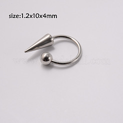 304ステンレスリップリング  コーン  ステンレス鋼色  10x4mm  ピン：1.2mm&nbsp;WG9501E-02