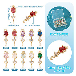 20 шт. 10 цвета латунные подвески с микропаве и кубическим цирконием&nbsp;KK-TA0001-80
