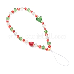 Стеклянные бусины на рождественскую тематику телефон ремешок цепи&nbsp;HJEW-MZ00299