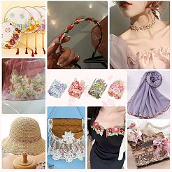 4 ярд двухцветной полиэстеровой кружевной ленты с цветочным узором&nbsp;OCOR-PH0004-47