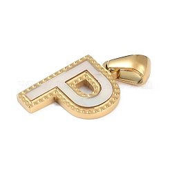 Подвески с алфавитом из натуральных белых ракушек STAS-M338-02G-P