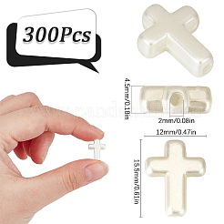 300 шт. Абс пластик имитация жемчуга бусины&nbsp;OACR-SC0002-02