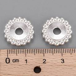 チベット風合金ビーズ  花  銀  鉛フリー及びカドミウムフリー  17.5x3mm  穴：4mm&nbsp;X-K0P1Z021