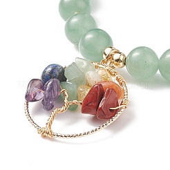 Set di braccialetti elasticizzati con pietre preziose miste naturali in stile 5 pz 5&nbsp;BJEW-JB08748