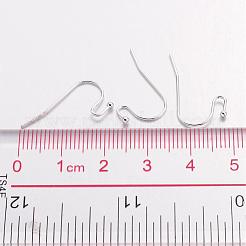 真鍮のピアスフック  耳ワイヤー  鉛フリー及びカドミウムフリー  銀色のメッキ  サイズ：幅さ約11mm  長さ22mm  厚さ0.75mm  ボール：直径2mm&nbsp;J0JQN-S
