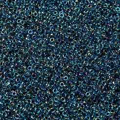MIYUKIラウンドロカイユビーズ  日本製シードビーズ  （rr339)ブルーライニングアクアab  15/0  1.5mm  穴：0.7mm  約27777個/50g&nbsp;SEED-X0056-RR0339