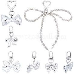 5 шт. 5 стиля пластиковых подвесных украшений в виде банта&nbsp;KEYC-BBC0001-14