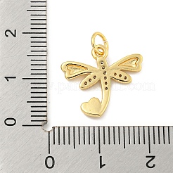 Ciondoli in ottone con placcatura a cremagliera con micro pavé di zirconi chiari&nbsp;KK-B093-10B-G