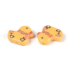 Печатные непрозрачные бусины из смолы&nbsp;RESI-N043-18