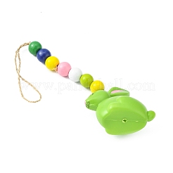 Пластиковые подвесные украшения с кроликом на пасху HJEW-TAC0013-16B