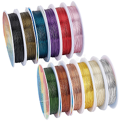 12 rollo de alambre de cobre redondo para joyería de 12 colores&nbsp;CWIR-BBC0001-09
