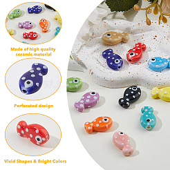 60шт 12 стиля фарфоровые бусины ручной работы PORC-FH0001-14