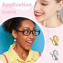 48 шт. 2-х цветная фурнитура для сережек-клипс из нержавеющей стали 304 STAS-ME0001-65