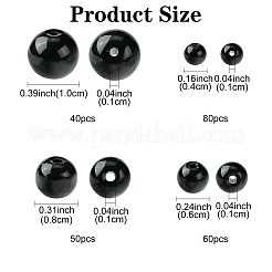 230шт 4 вида стеклянных круглых бусин&nbsp;GLAA-YW0003-74