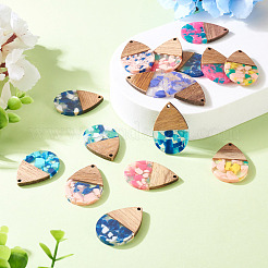 16 шт. подвески из 8-х цветов из смолы и ореха&nbsp;FIND-TA0006-39