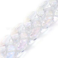 手作りアクリルカーブチェーン  ツイストチェーン  クリアAB  リンク：30x21x6mm  約39.37インチ（1m）/連&nbsp;X-AJEW-JB00569-05