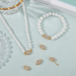 6 шт. латунные застежки-коробочки с микропаве из прозрачного кубического циркония KK-BBC0019-66