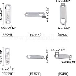 400 шт. 2 бирки для цепи из нержавеющей стали 201 STAS-DC0001-19