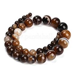 Нити из натуральных полосчатых бусин агата G-P589-A01-01G