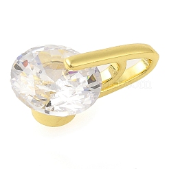 Плоская круглая стойка покрытие латунь с кубическими циркониями подвески-шармы&nbsp;KK-S396-21