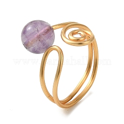 Offene Manschettenringe aus natürlichem Amethyst&nbsp;RJEW-JR01071-02