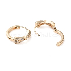 Orecchini a cerchio in ottone con zirconi cubici chiari micro pavè&nbsp;LS-EJEW-S234-03G